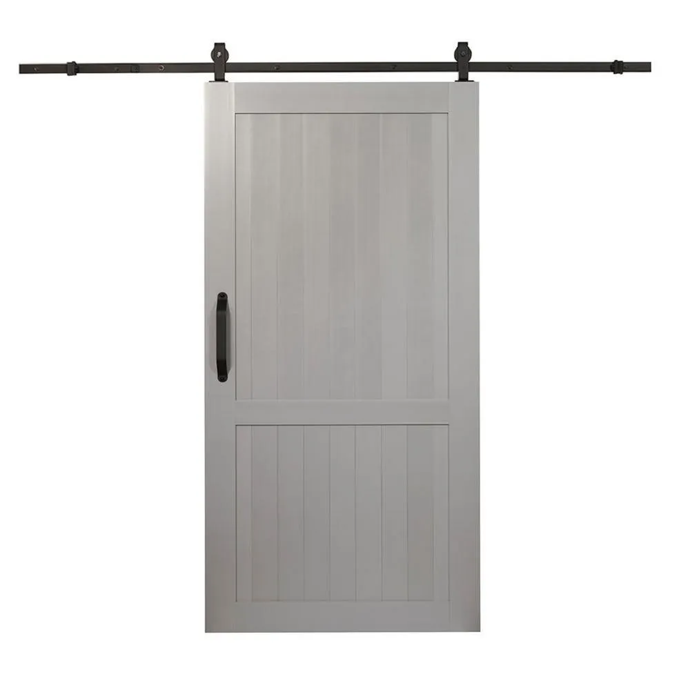 Pinecroft 36 in. x 84 in. Millbrooke White H Style Ready to Assemble PVC Vinyl Sliding Barn Door with Hardware Kit, photo 9 of 13