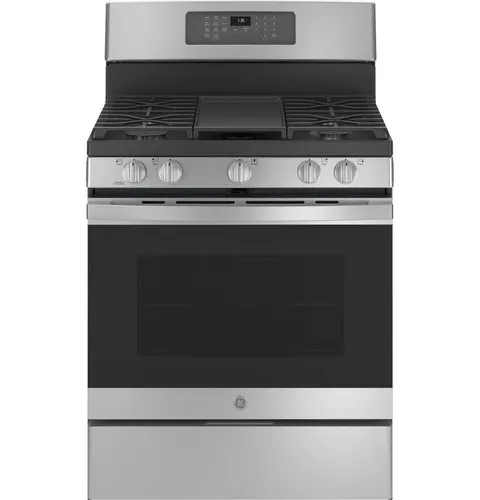 30 in. 5.0 cu. ft. Gas Range with Self-Cleaning Convection Oven and Air Fry in Stainless Steel