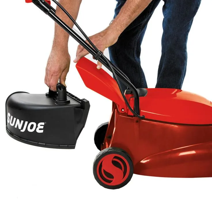 Sun Joe 14 in. 13 Amp Electric Walk Behind Push Lawn Mower with Side Discharge Chute, Red, photo 4 of 4