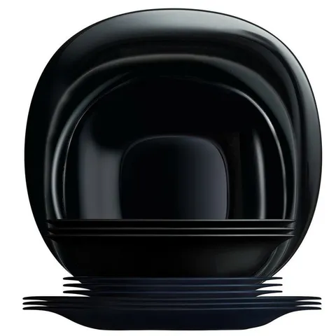 Carine 12-Piece Contemporary Black Glass Dinnerware Set (Service for 4)