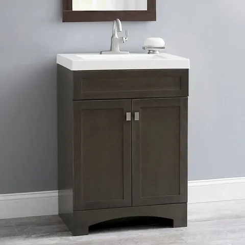 Drayden 24-in Heirloom Single Sink Bathroom Vanity with White Cultured Marble Top