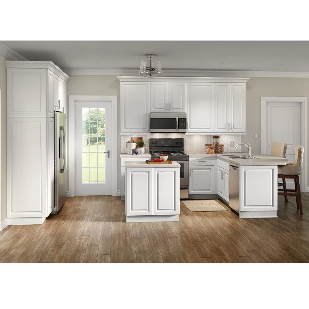 Benton Assembled 27.6 in. x 27.6 in. x 34.5 in. Lazy Susan Corner Base Cabinet in White, photo 4 of 11