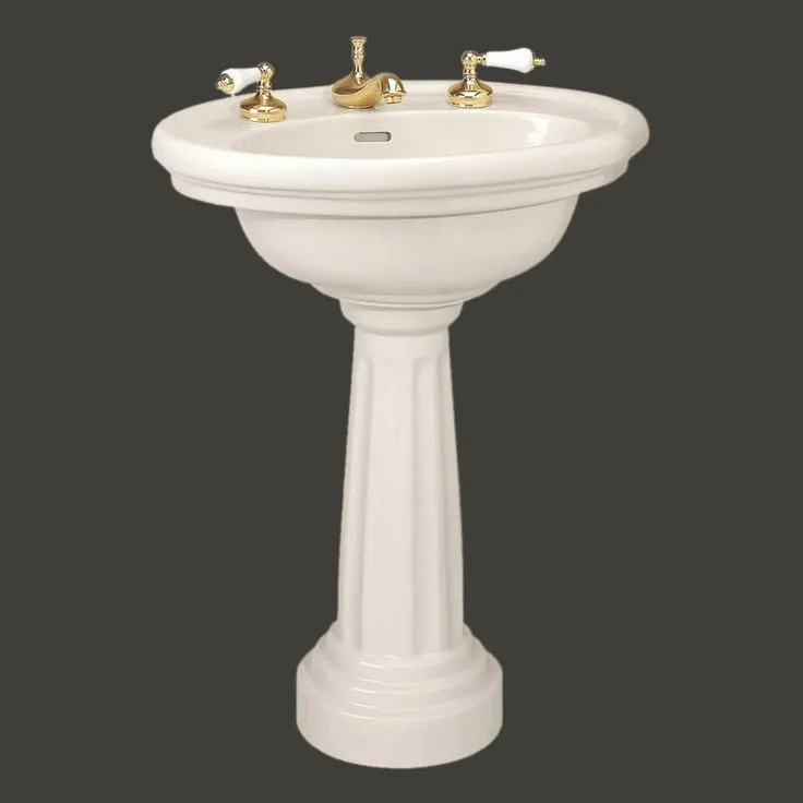 RENOVATORS SUPPLY MANUFACTURING Philadelphia 26 in. Pedestal Sink with Oval-Shaped Vessel China Gloss in Biscuit, photo 3 of 11
