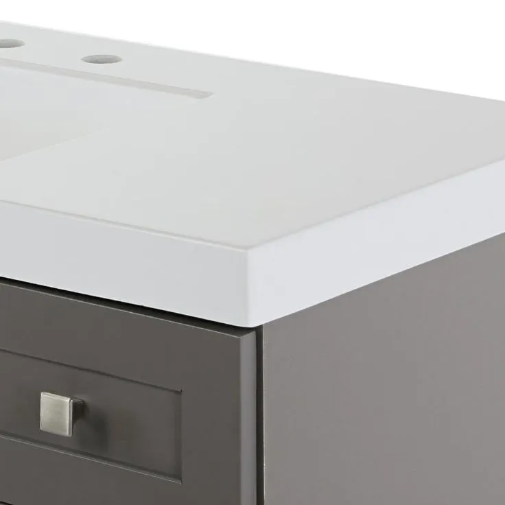 Rosedale 42 in. W x 19 in. D Bath Vanity in Taupe Gray with Cultured Marble Vanity Top in White with White Sink, photo 5 of 9