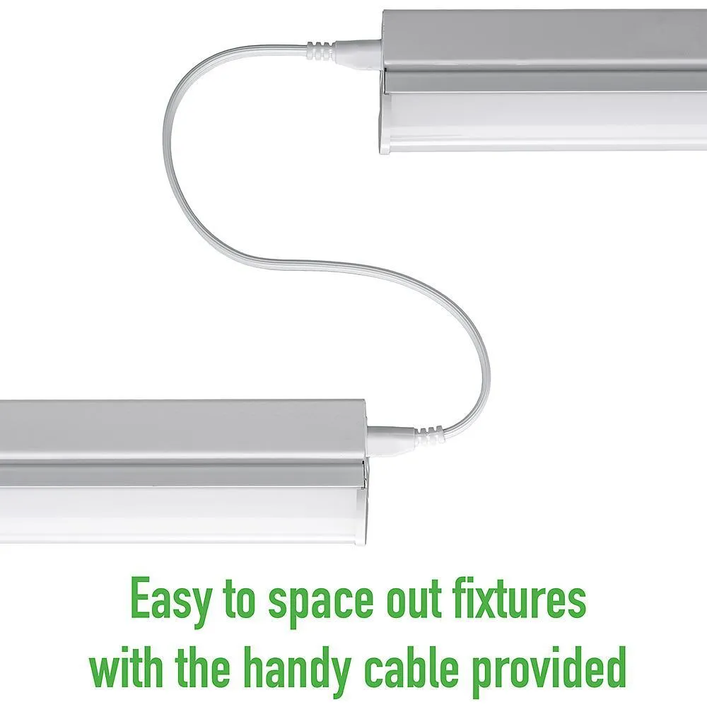 4 ft. 64-Watt Equivalent Integrated LED White Strip Light Fixture 4000K Bright White 1800 Lumens Plug-in or Direct Wire, photo 4 of 7