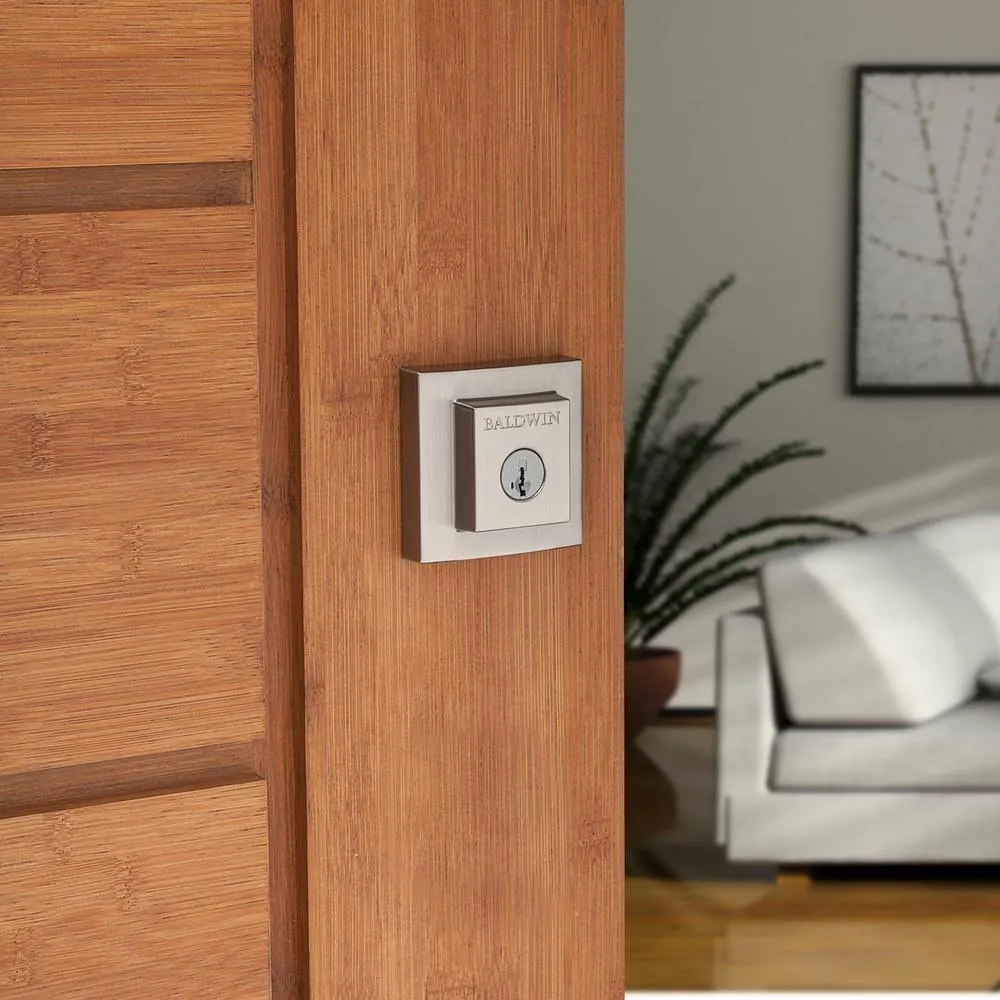 Kwikset Prestige Spyglass Satin Nickel Square Single Cylinder Deadbolt Featuring SmartKey Security, photo 8 of 12
