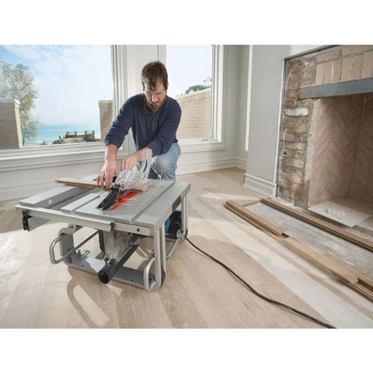 Bosch 15 Amp 10 in. Corded Portable Worksite Bench Table Saw with Smart Guard System and 24-Tooth Carbide Saw Blade, photo 9 of 11