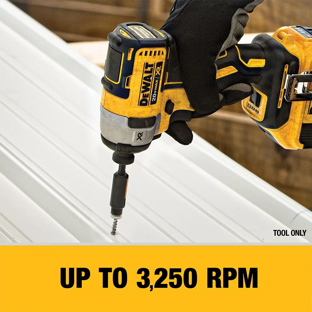DEWALT 20-Volt MAX XR Lithium-Ion Cordless Brushless 1/4 in. Cordless 3-Speed Impact Driver with (2) Batteries 4Ah and Charger, photo 5 of 16