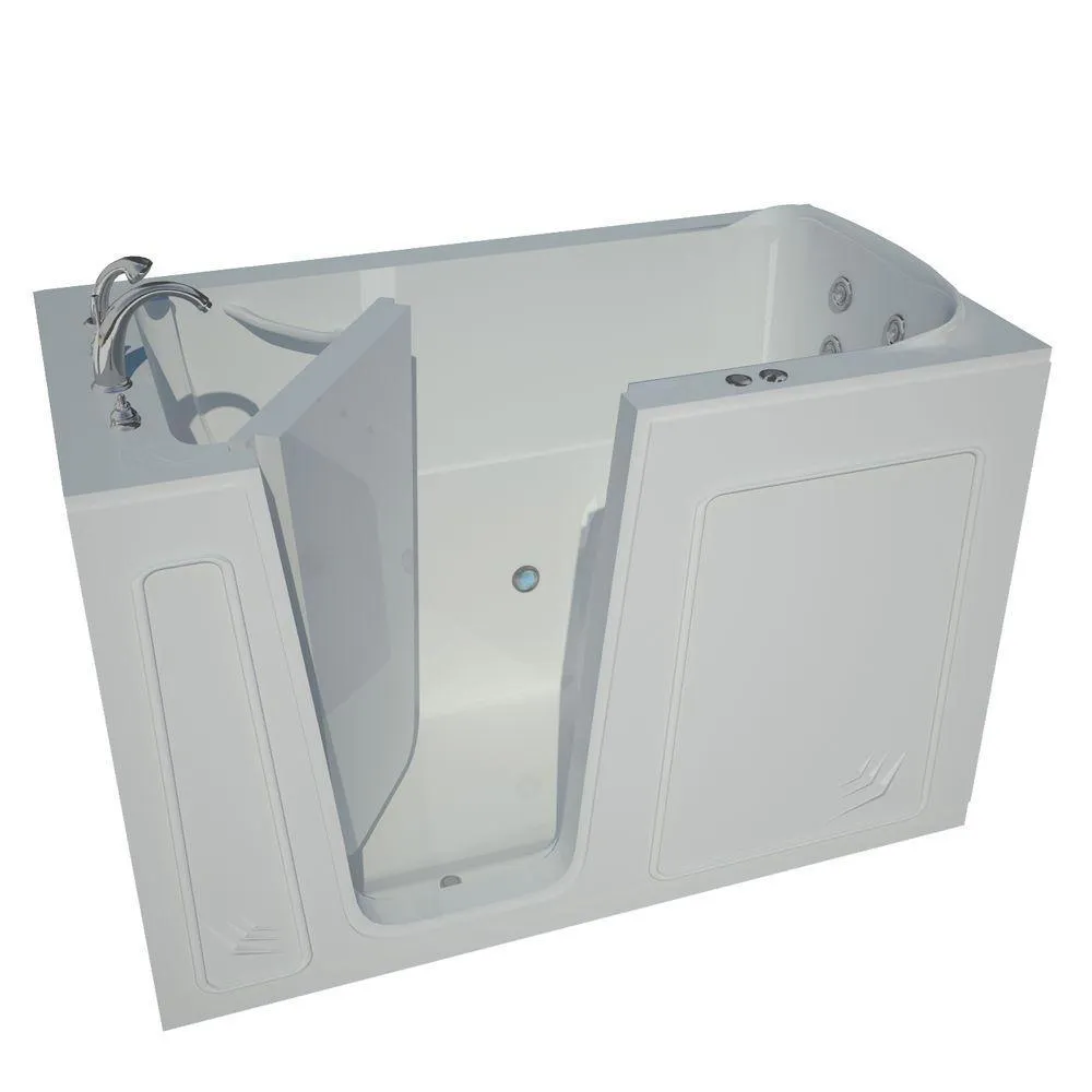 Universal Tubs Nova Heated 4.5 ft. Walk-In Whirlpool Bathtub in Biscuit with Chrome Trim, photo 31 of 52