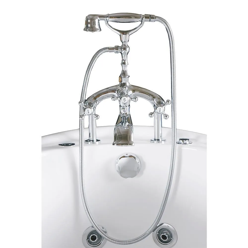66.9 in. Acrylic Clawfoot Whirlpool Bathtub in White, photo 4 of 14
