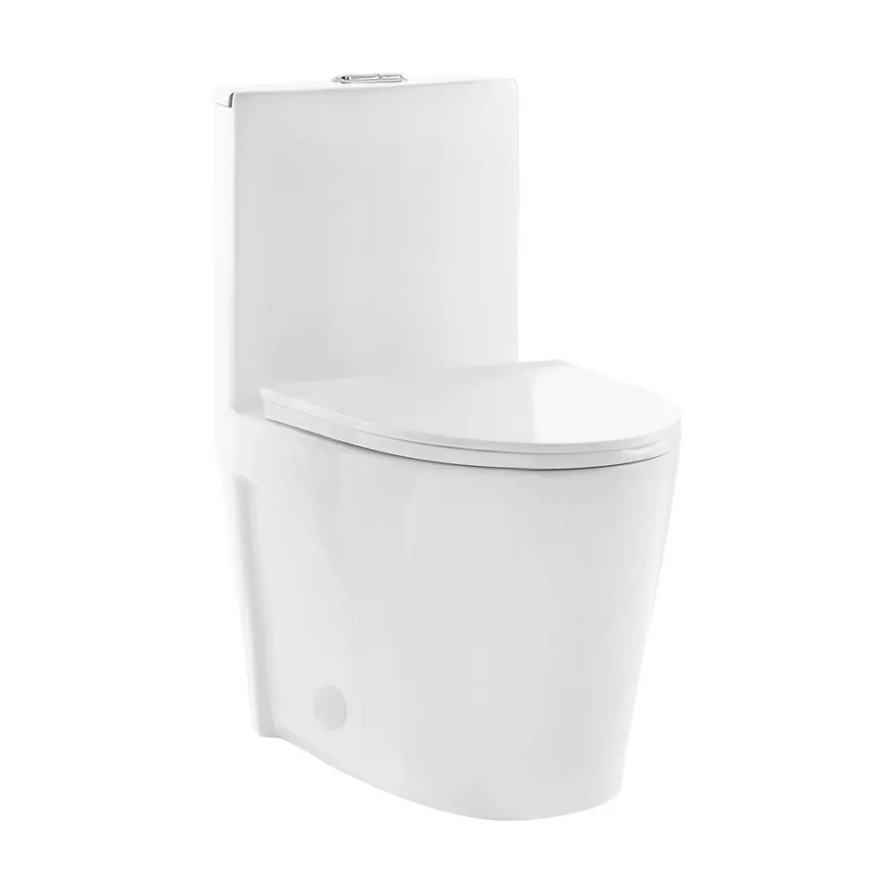Swiss Madison St. Tropez 1-Piece 0.8/1.28 GPF Dual Flush Elongated Toilet in White, photo 3 of 13
