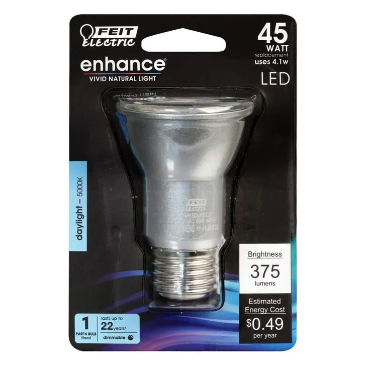 Feit Electric 45-Watt Equivalent PAR16 Dimmable CEC Title 20 Compliant LED ENERGY STAR 90+ CRI Flood Light Bulb, Daylight, photo 5 of 8