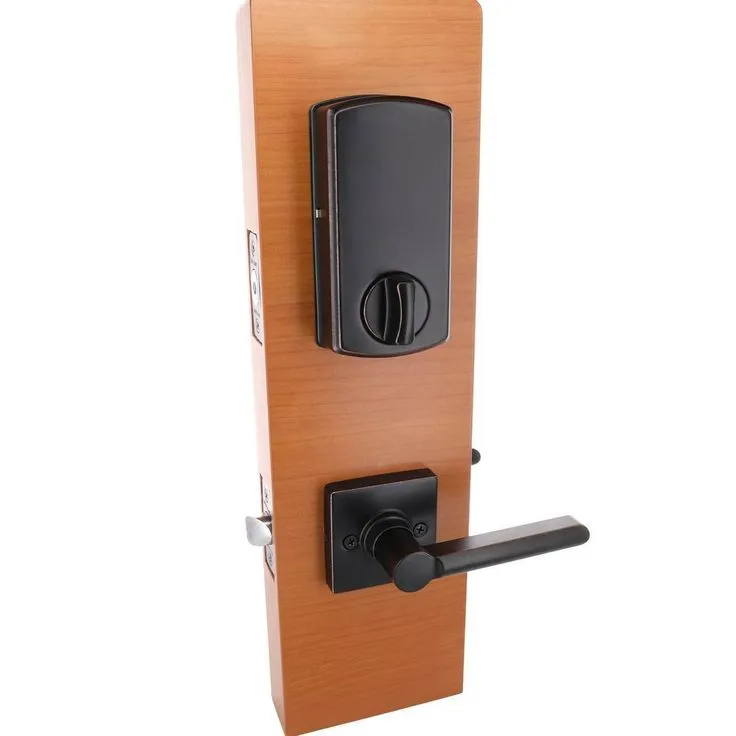 Square Aged Bronze Electronic Keypad Single Cylinder Deadbolt with Tonbridge Hall and Closet Door Lever Combo Pack, photo 5 of 9