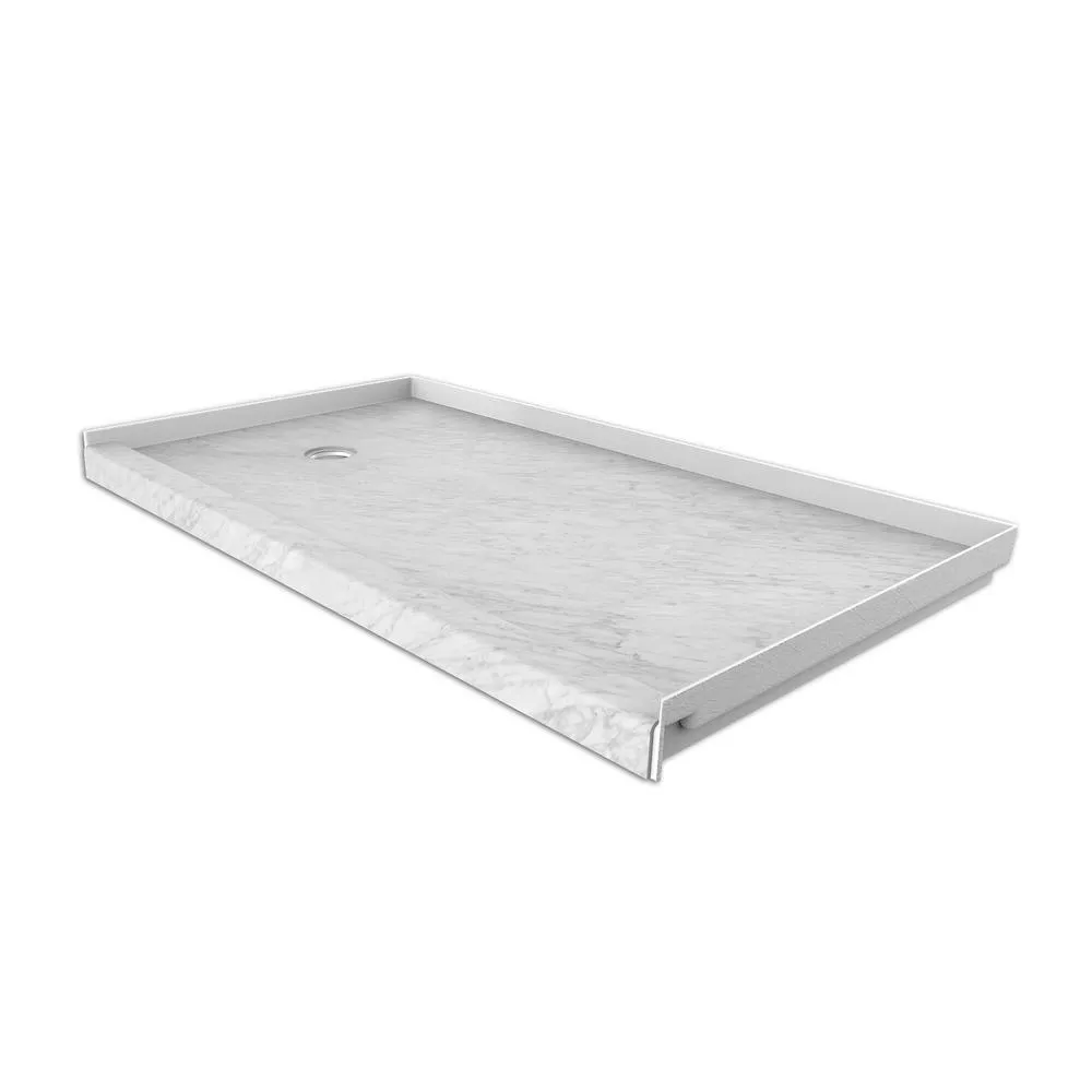 30 in. x 60 in. Single Threshold Shower Base with Right Hand Drain in Calacatta White, photo 12 of 20