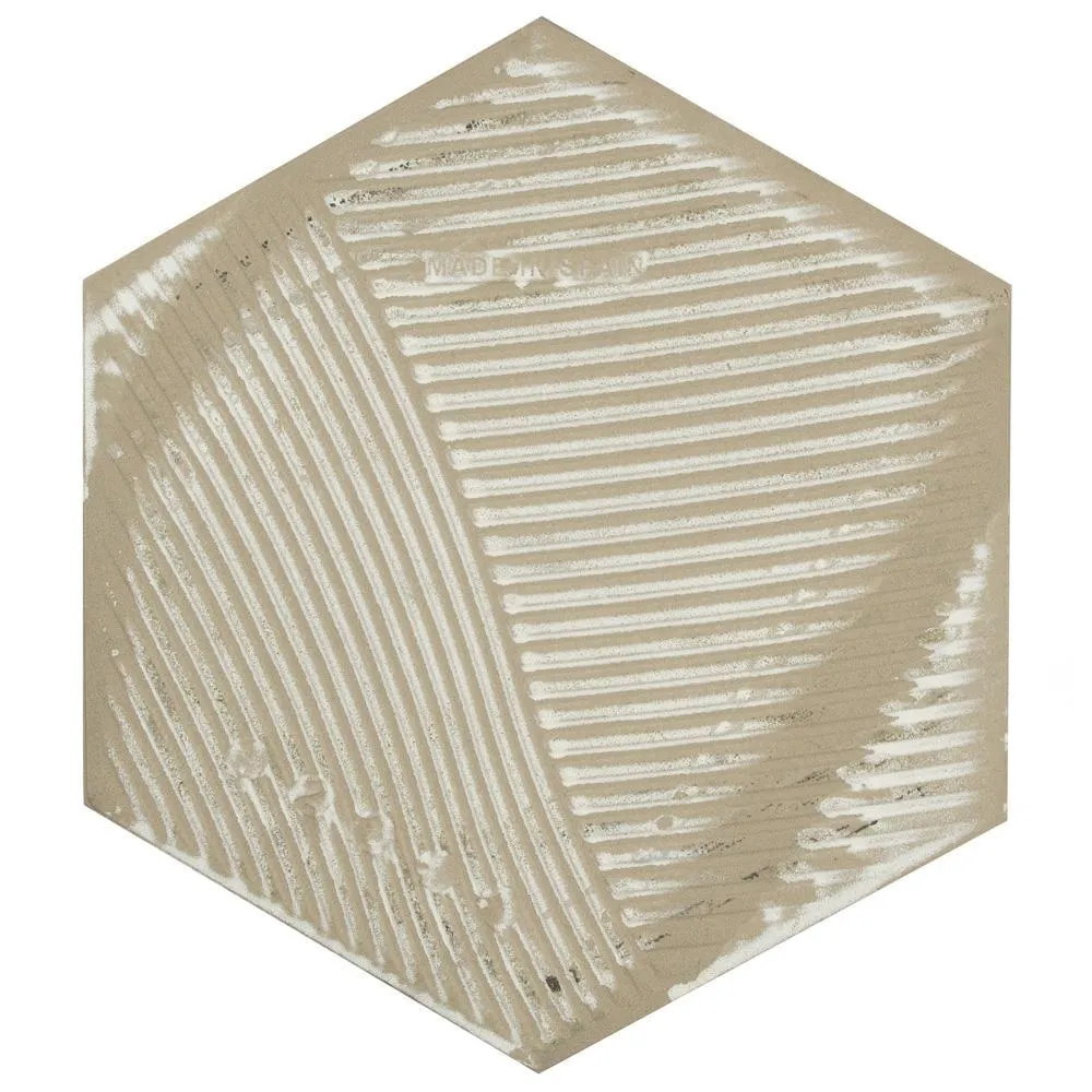 Merola Tile Gaugin Hex Catan Shadow 8-5/8 in. x 9-7/8 in. Porcelain Floor and Wall Tile (11.56 sq. ft. per case), photo 10 of 21