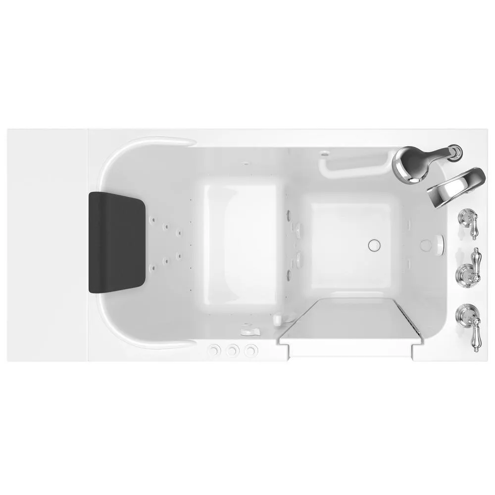 Gelcoat Premium Series 48 in. Right Hand Walk-In Whirlpool and Air Bathtub in White, photo 3 of 18