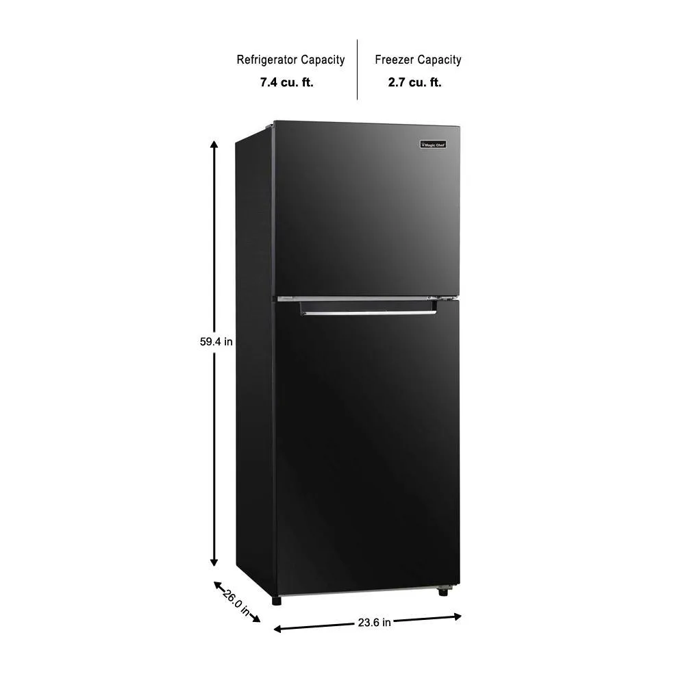 10.1 cu. ft. Top Freezer Refrigerator in Black, photo 3 of 16