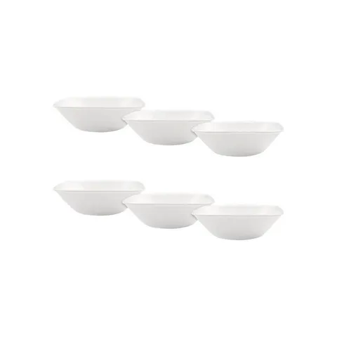 Square Pure White 22 oz. Bowl Set