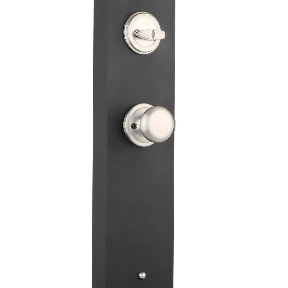 Chelsea Satin Nickel Single Cylinder Door Handleset with Juno Door Knob Featuring SmartKey Security, photo 4 of 7