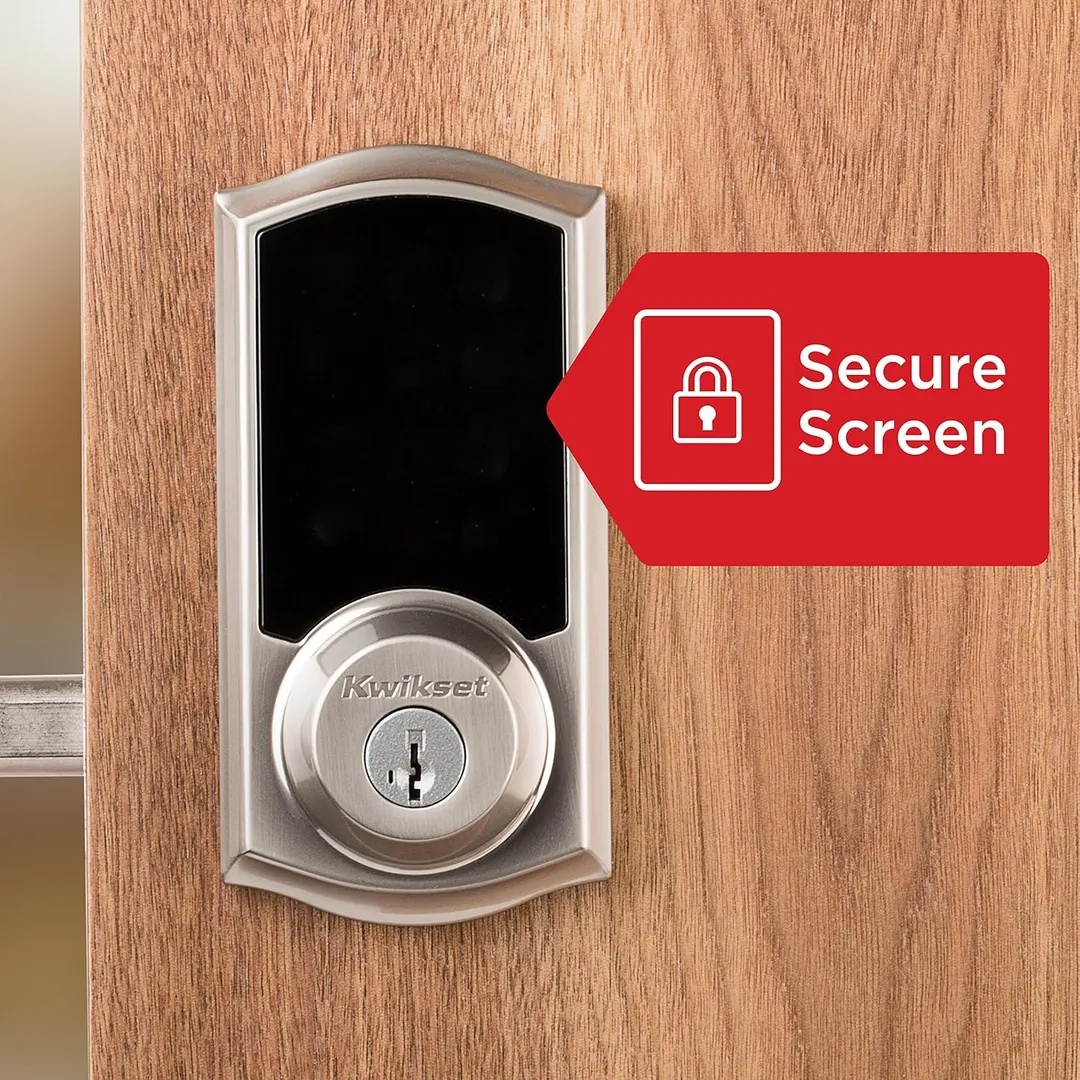 Kwikset Premis Touchscreen Smart Lock, Satin Nickel, Single Cylinder Electronic Deadbolt with Juno Passage Knob, Apple HomeKit Compatible, photo 6 of 8