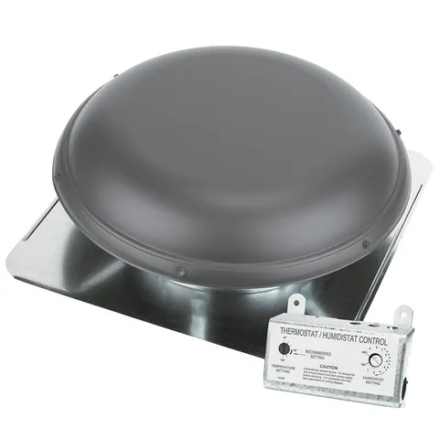 PC15 Power Attic Fan with Humidistat, Weathered Wood