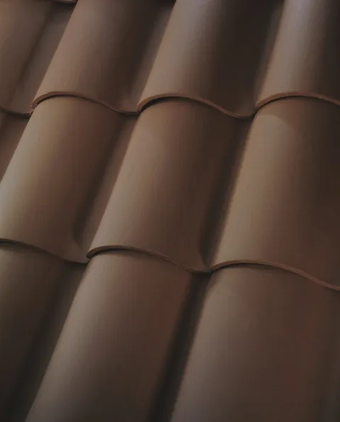 1-Piece S Clay Roof Field Tile, Old World #3 Dark and Newport Blend
