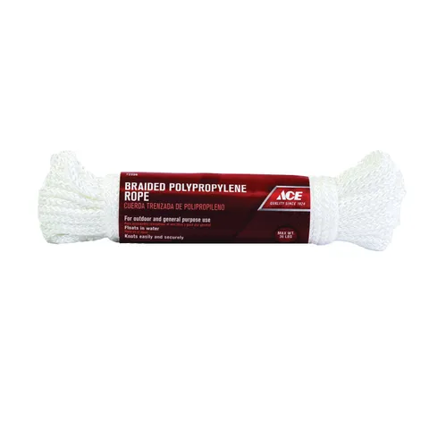 3/16 in. Diameter x 50 ft White Braided Poly Rope