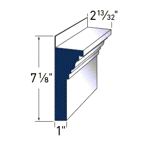 Crosshead Pediment 2-13/32 in × 7-1/8 in × 18 ft