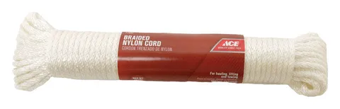 3/16 in deep · 50 ft long White Solid Braided Nylon Rope