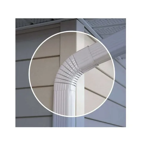 2 × 3 in White Aluminum B-Style Downspout Elbow (B Elbow)