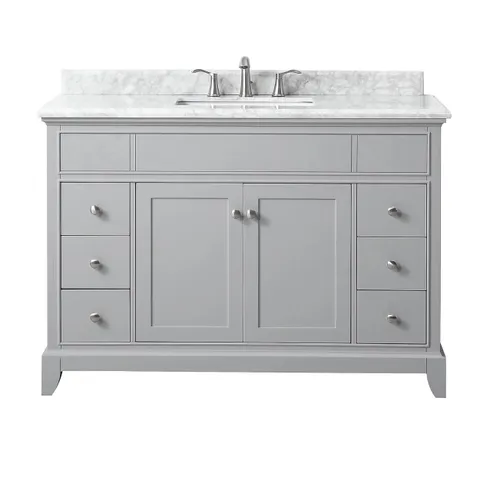Aurora 49-in Single-Sink Vanity with Carrara Marble Top