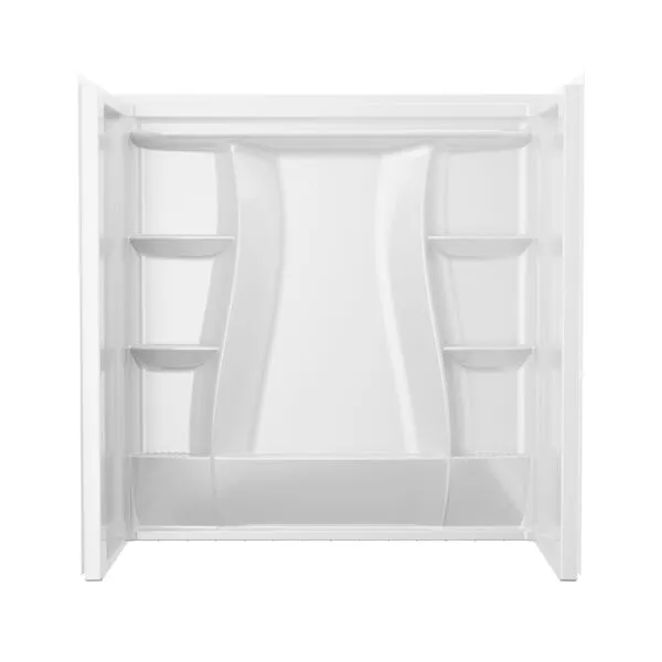 Delta Classic 500 60 in. W x 61.25 in. H x 32 in. D 3-Piece Direct-to-Stud Alcove Tub Surround in High Gloss White, photo 5 of 5