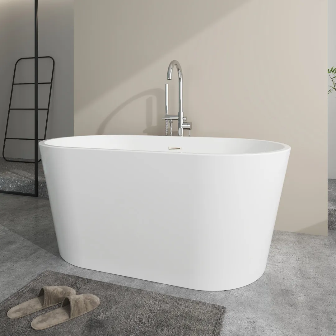 Vanity Art Bordeaux 59 in. Acrylic Flatbottom Freestanding Bathtub in White/Oil Rubbed Bronze, photo 3 of 9
