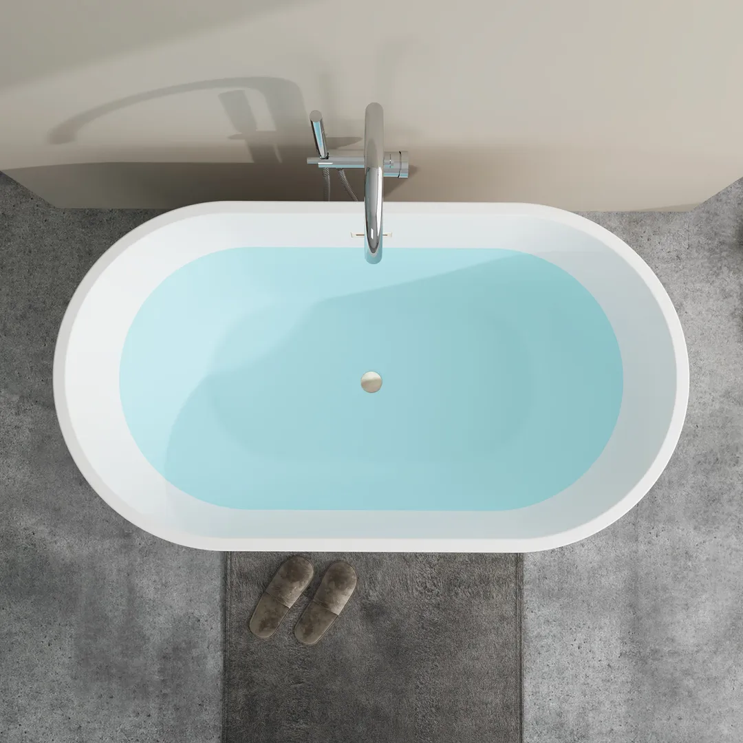 Vanity Art Bordeaux 67 in. Acrylic Flatbottom Freestanding Bathtub in White with Integrated Overflow, photo 6 of 9