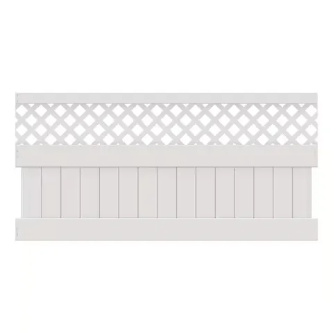 Anderson 4 ft high · 8 ft wide White Vinyl Privacy Fence Panel (Unassembled)