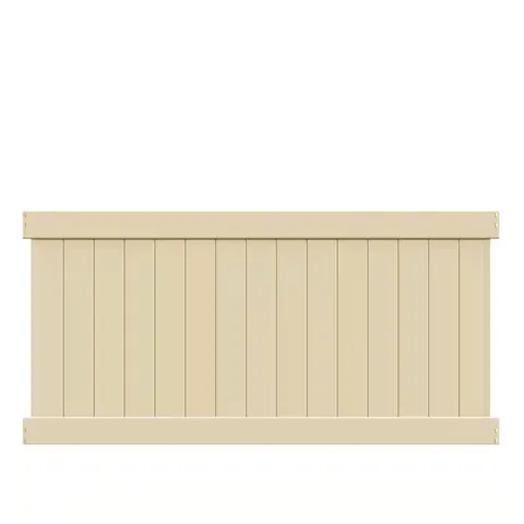 Bryce 4 ft high · 8 ft wide Sand Vinyl Un-Assembled Fence Panel