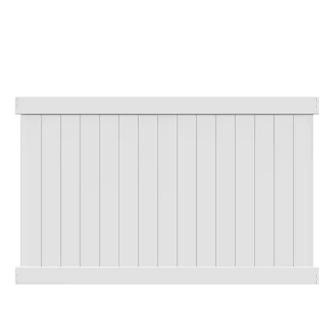 Bryce 5 ft high · 8 ft wide White Vinyl Un-Assembled Fence Panel
