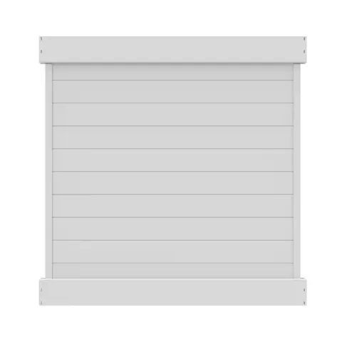 Horizontal 6 ft high · 6 ft wide White Vinyl Privacy Fence Panel