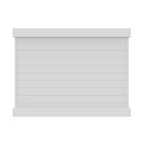 Horizontal 6 ft high · 8 ft wide White Vinyl Privacy Fence Panel