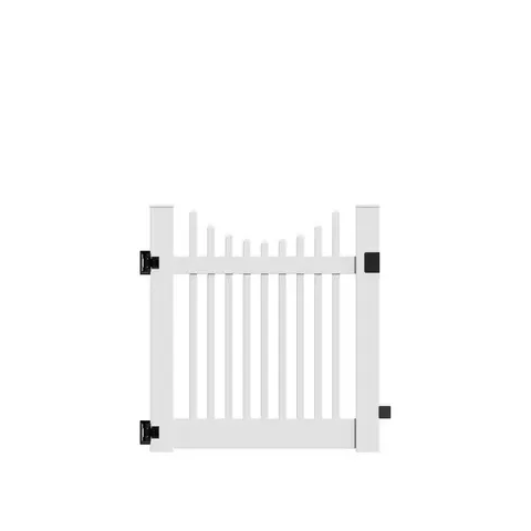 Yukon Scallop 4 ft wide · 4 ft high White Vinyl Un-Assembled Fence Gate
