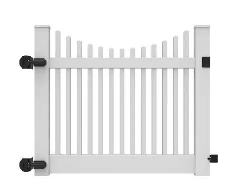 Yukon Scallop 5 ft wide · 4 ft high White Vinyl Un-Assembled Fence Gate