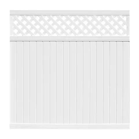 Belfast 6 × 6 ft White Vinyl Lattice Top Fence Panel