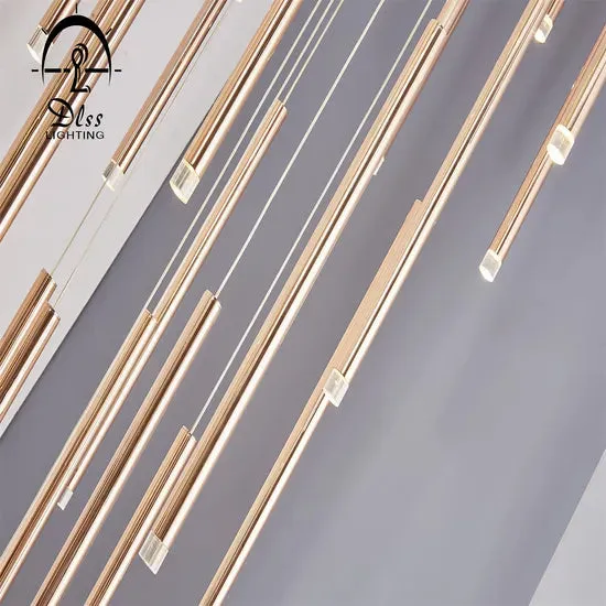 DLSS Lighting Co., Ltd Big Project Rose Gold LED Tube Chandelier, photo 6 of 6