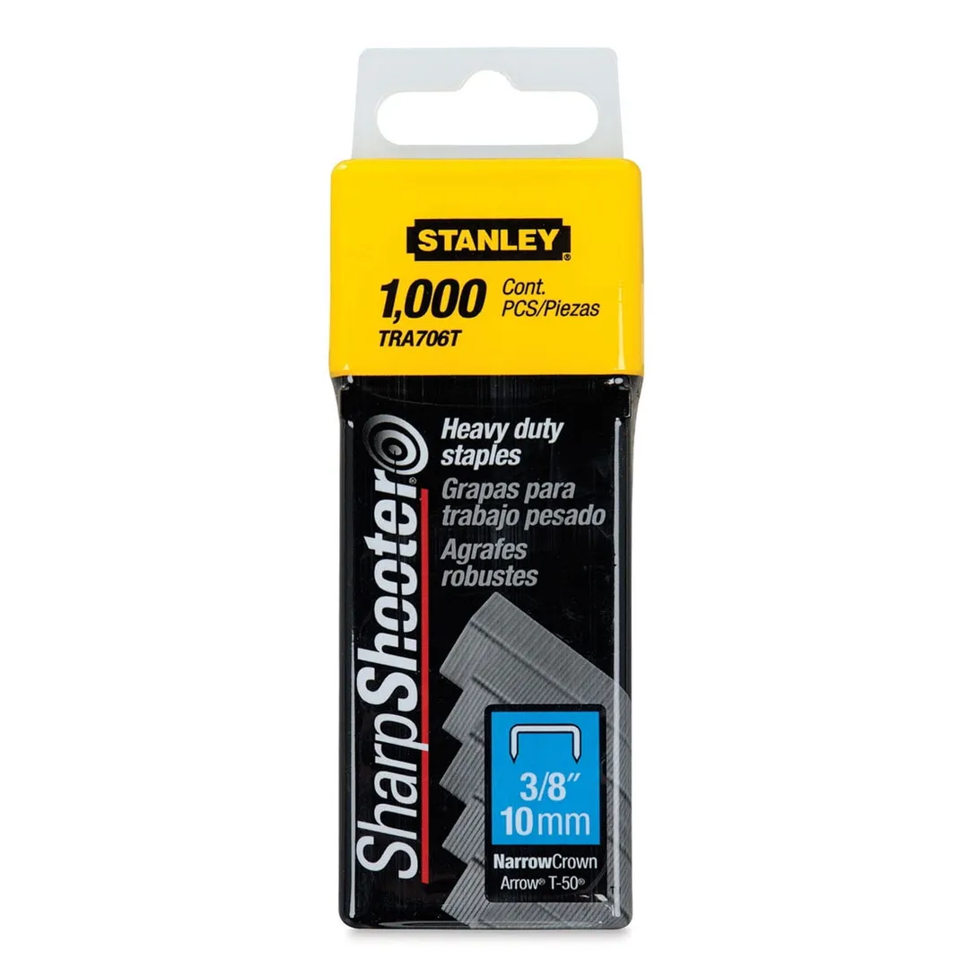 Stanley Bostitch SharpShooter Heavy-Duty Staples, 3/8" Leg Length, 1,000 Count, Steel Gray, photo 2 of 2