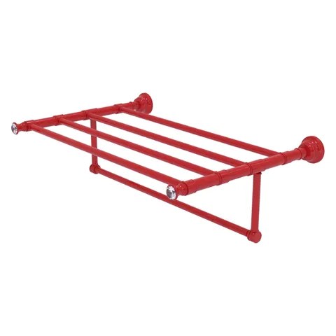 Carolina Crystal Collection 24-in Towel Shelf with Integrated Towel Bar in Unlacquered Brass