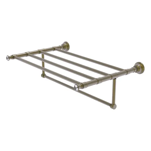 Carolina Crystal Collection 24-in Towel Shelf with Integrated Towel Bar in Polished Brass