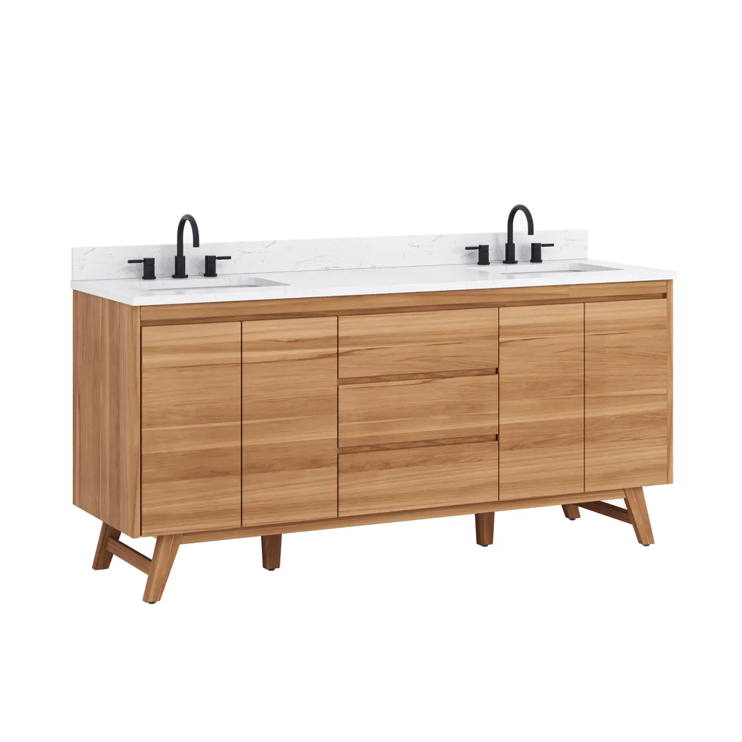 Avanity Coventry 72-in Gray Teak Bathroom Vanity Cabinet, photo 13 of 13