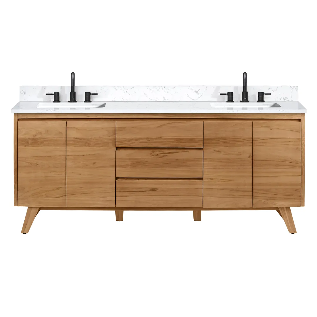 Avanity Coventry 72-in Gray Teak Bathroom Vanity Cabinet, photo 12 of 13