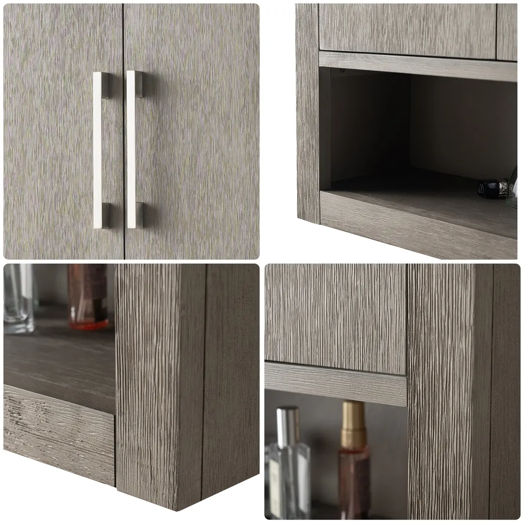 Vanity Art 24 in. W x 8 in. D x 33 in. H Bathroom Storage Wall Cabinet in Driftwood Gray, photo 6 of 8