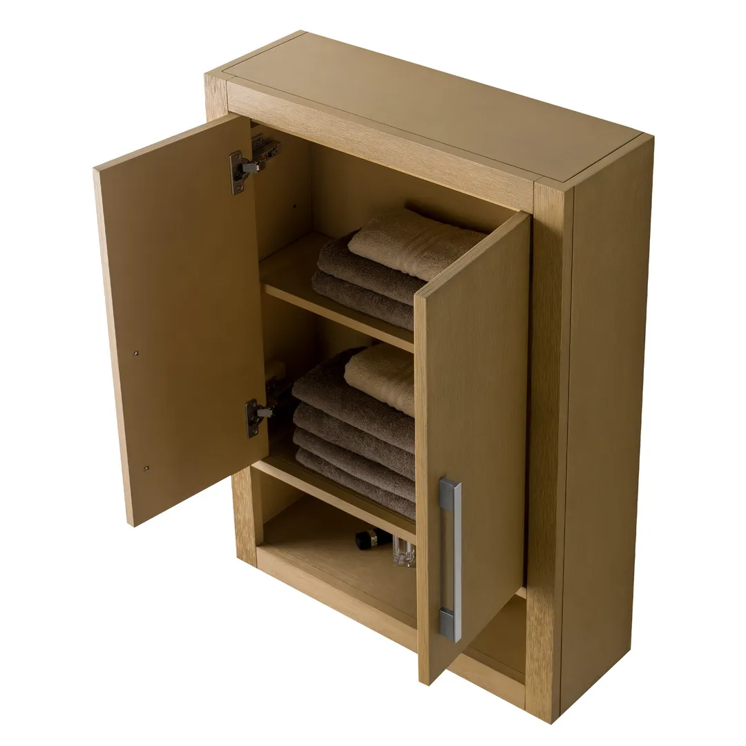 Vanity Art 24 in. W x 8 in. D x 33 in. H Bathroom Storage Wall Cabinet in Natural Oak (Golden Brushed), photo 2 of 8